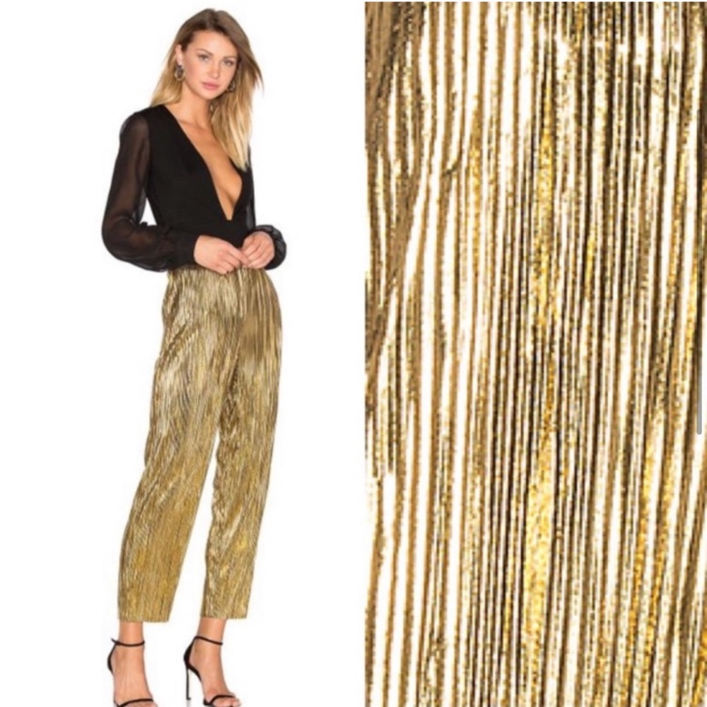 *SOLD* House of Harlow 1960 × Revolve Kate Pants in Gold - Picture 2 of 8